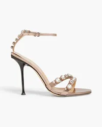 Sergio Rossi Metallic crystal leather sandals - Metallic Metallic