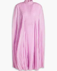 Valentino Garavani Cape-effect pleated silk-voile midi dress - Pink Pink