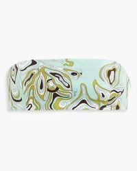 Emilio Pucci Strapless printed silk-twill bra top - Green Green