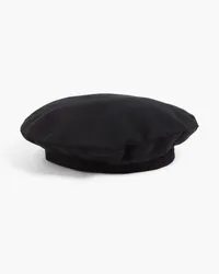 Giorgio Armani Brushed wool-twill beret - Black Black