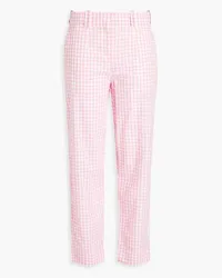 Balmain Gingham cotton tapered pants - Pink Pink