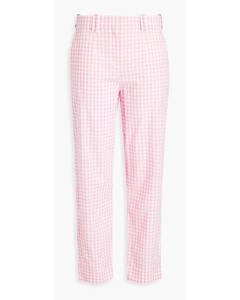 Balmain Gingham cotton tapered pants - Pink Pink