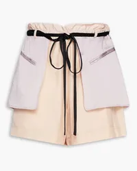 Valentino Garavani Belted two-tone woven shorts - Pink Pink