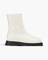 WANDLER Textured-leather platform ankle boots - White White