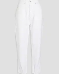 Officine Generale Dana cropped mid-rise straight-leg jeans - White White