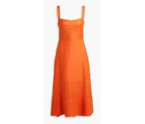Rachel linen midi dress - Orange