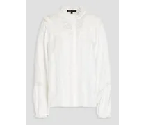 Cheer lace-paneled crepe blouse - White