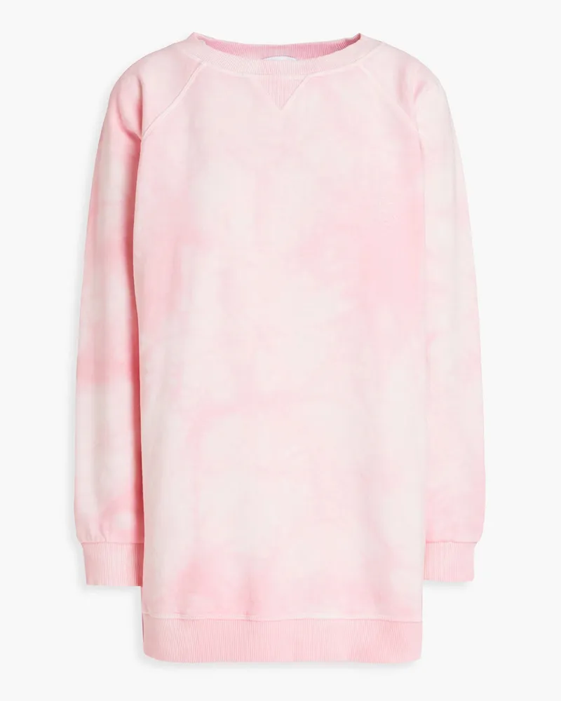 Tie-dyed organic French cotton-blend terry sweatshirt - Pink