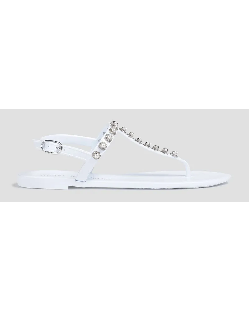 Stuart Weitzman Goldie embellished PVC slingback sandals - White White
