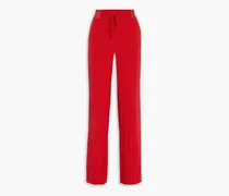 Silk-faille straight-leg pants - Red
