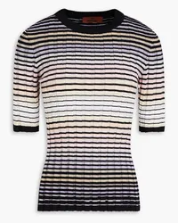 Missoni Striped crochet-knit top - Black Black