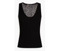 Lyocell and wool-blend ribbed jersey tank - Black