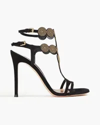 Gianvito Rossi Babylon embellished suede sandals - Black Black