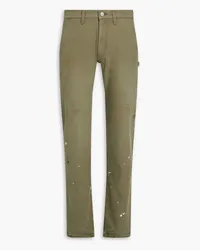 John Elliott + Co Painted cotton-canvas cargo pants - Green Green