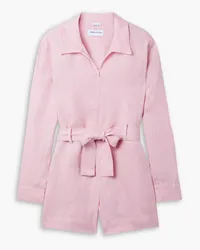 Rivet Utility Trendsetter belted linen playsuit - Pink Pink