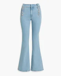 Derek Lam Button-embellished high-rise flared jeans - Blue Blue