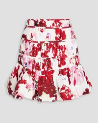 Aje. La Vie pleated floral-print cotton mini skirt - Red Red