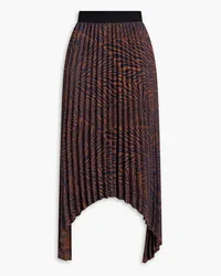 By Malene Birger Nicadora pleated zebra-jacquard midi skirt - Brown Brown