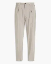 Emporio Armani Tapered silk-blend pants - Gray Gray