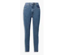 Beatnik faded high-rise slim-leg jeans - Blue