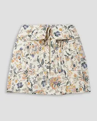 Ulla Johnson Dimi quilted floral-print silk mini wrap skirt - White White