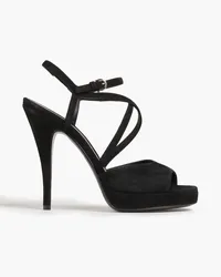 Ferragamo Acate suede platform sandals - Black Black