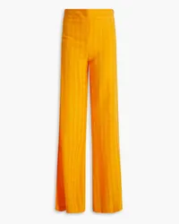 GALVAN Vichy checked cupro flared pants - Orange Orange