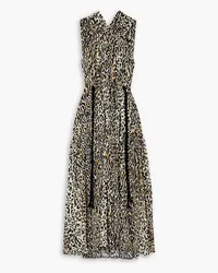 Proenza Schouler Leopard-print gathered crepe de chine midi dress - Animal print Animal