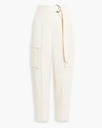 Brunello Cucinelli Cropped pleated wool-twill tapered pants - White White