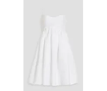 Hooda gathered seersucker mini dress - White