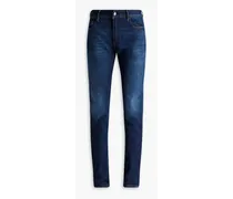 Slim-fit faded denim jeans - Blue