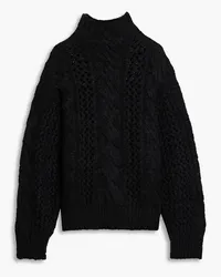 IRO Fiby open and cable-knit alpaca-blend turtleneck sweater - Black Black