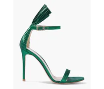 Belvedere pleated lamé sandals - Green