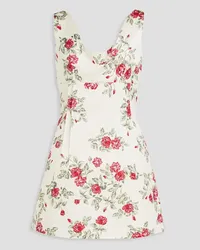 EMILIA WICKSTEAD Zephyr floral-print duchesse-satin mini dress - White White