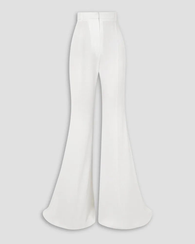 Nina Ricci Pleated crepe flared pants - White White
