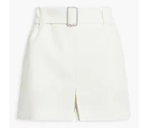Belted canvas shorts - White