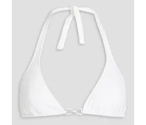 Bahamas embellished triangle bikini top - White