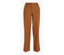 Flannel straight-leg pants - Brown