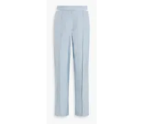 Cutout jacquard straight-leg pants - Blue