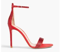 Glam Raso crystal-embellished satin sandals - Red
