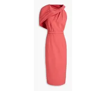 Caprianne one-shoulder pleated stretch-crepe dress - Pink