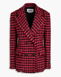 MSGM Houndstooth tweed blazer - Pink Pink