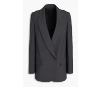 Ring-embellished wool-blend blazer - Gray