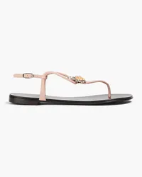 Giuseppe Zanotti Embellished leather thong sandals - Pink Pink