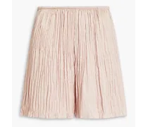 Pleated satin shorts - Pink