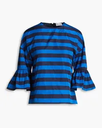 RED Valentino Striped taffeta top - Black Black