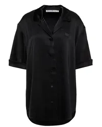 Alexander Wang Embroidered satin shirt - Black Black