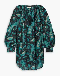 Ulla Johnson Biarritz printed cotton-blend voile tunic - Blue Blue