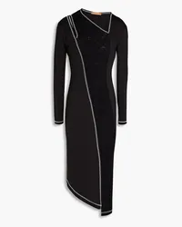 REJINA PYO Cutout wool-paneled jersey midi dress - Black Black