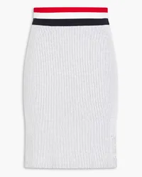 Thom Browne Striped jacquard-knit cotton skirt - Gray Gray